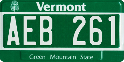 VT license plate AEB261