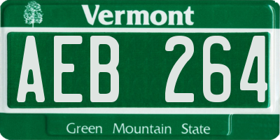 VT license plate AEB264