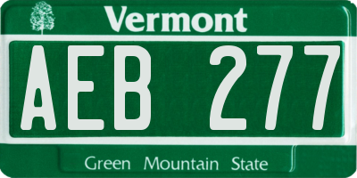 VT license plate AEB277