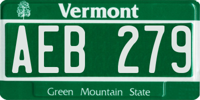 VT license plate AEB279