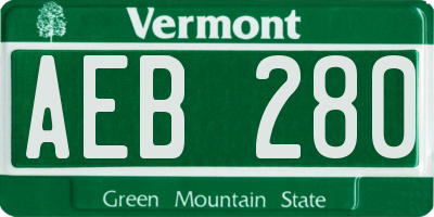 VT license plate AEB280