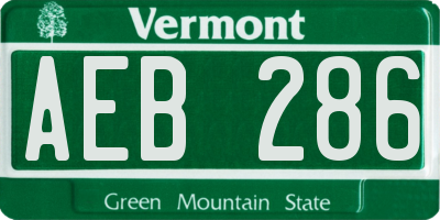 VT license plate AEB286