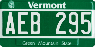 VT license plate AEB295