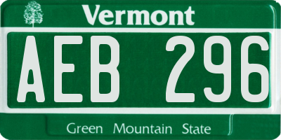 VT license plate AEB296