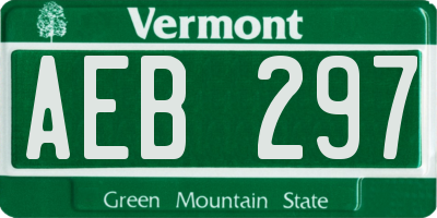 VT license plate AEB297