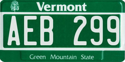 VT license plate AEB299