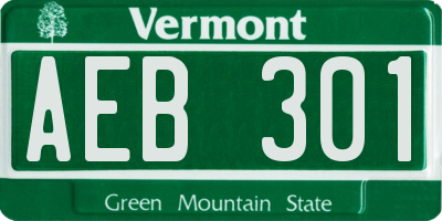 VT license plate AEB301