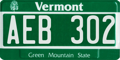 VT license plate AEB302