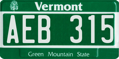 VT license plate AEB315