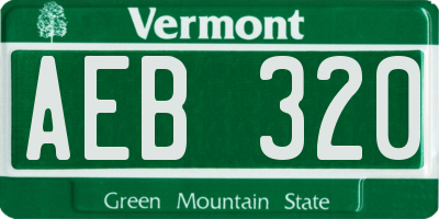 VT license plate AEB320