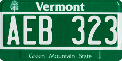 VT license plate AEB323