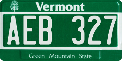 VT license plate AEB327