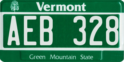 VT license plate AEB328