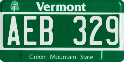 VT license plate AEB329