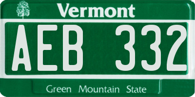 VT license plate AEB332