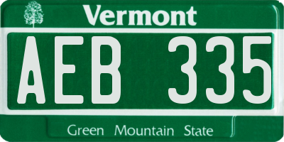 VT license plate AEB335