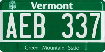 VT license plate AEB337