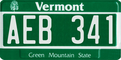 VT license plate AEB341