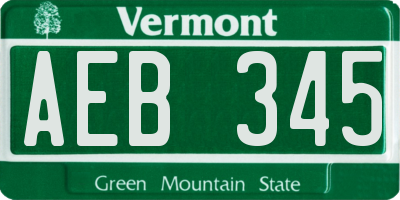 VT license plate AEB345
