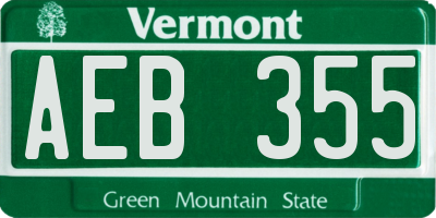 VT license plate AEB355