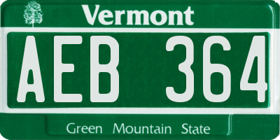 VT license plate AEB364