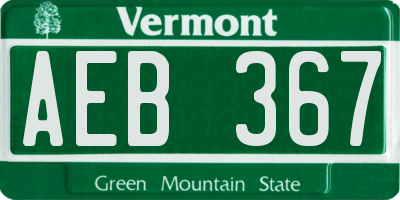 VT license plate AEB367