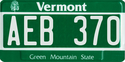 VT license plate AEB370