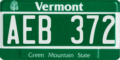 VT license plate AEB372