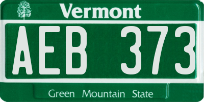 VT license plate AEB373