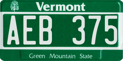 VT license plate AEB375