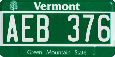 VT license plate AEB376