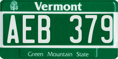 VT license plate AEB379