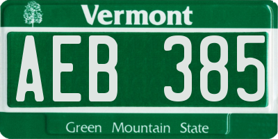 VT license plate AEB385