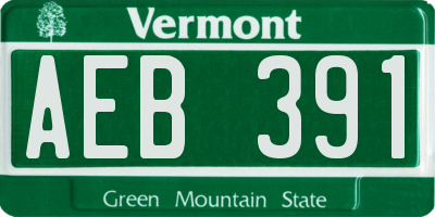 VT license plate AEB391