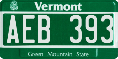 VT license plate AEB393