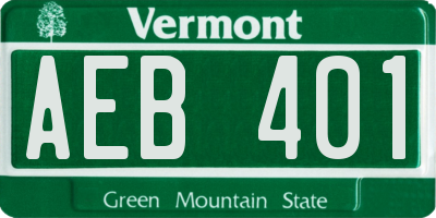 VT license plate AEB401