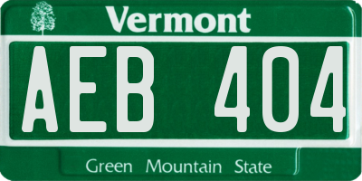 VT license plate AEB404