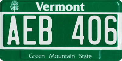 VT license plate AEB406