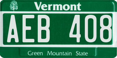 VT license plate AEB408