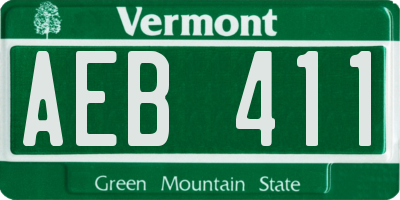 VT license plate AEB411
