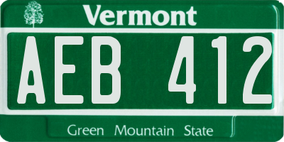 VT license plate AEB412