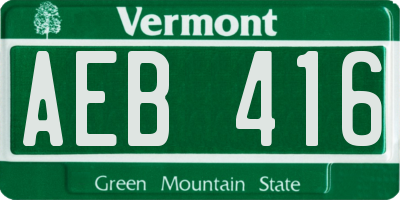 VT license plate AEB416