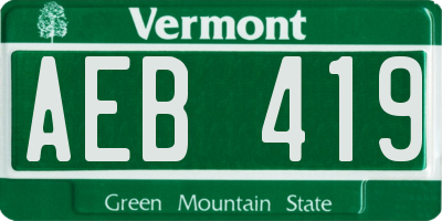 VT license plate AEB419