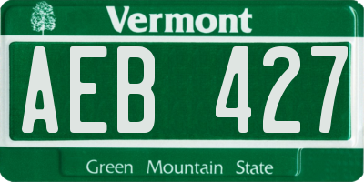 VT license plate AEB427