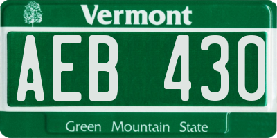 VT license plate AEB430