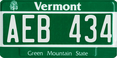 VT license plate AEB434