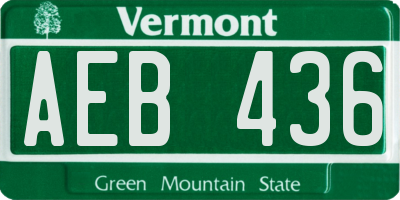 VT license plate AEB436