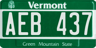 VT license plate AEB437