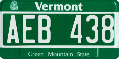 VT license plate AEB438