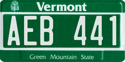 VT license plate AEB441